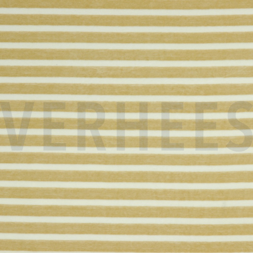 NICKY VELOURS YARN DYED STRIPES SAND / ECRU