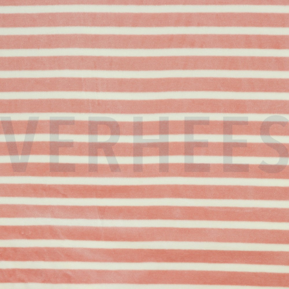 NICKY VELOURS YARN DYED STRIPES ROSE / ECRU