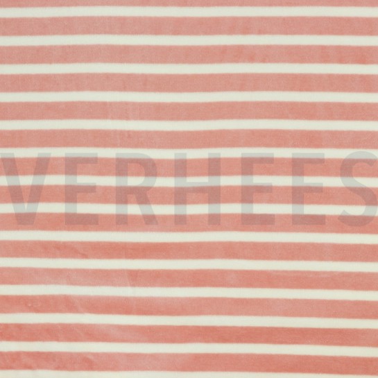 NICKY VELOURS YARN DYED STRIPES ROSE/ECRU #7