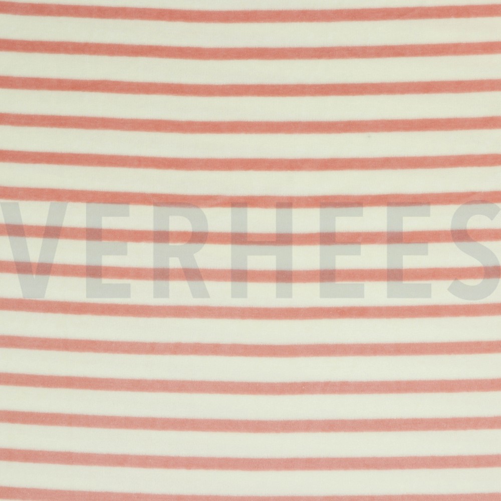 NICKY VELOURS GARENGEVERFD STREPEN ROSE