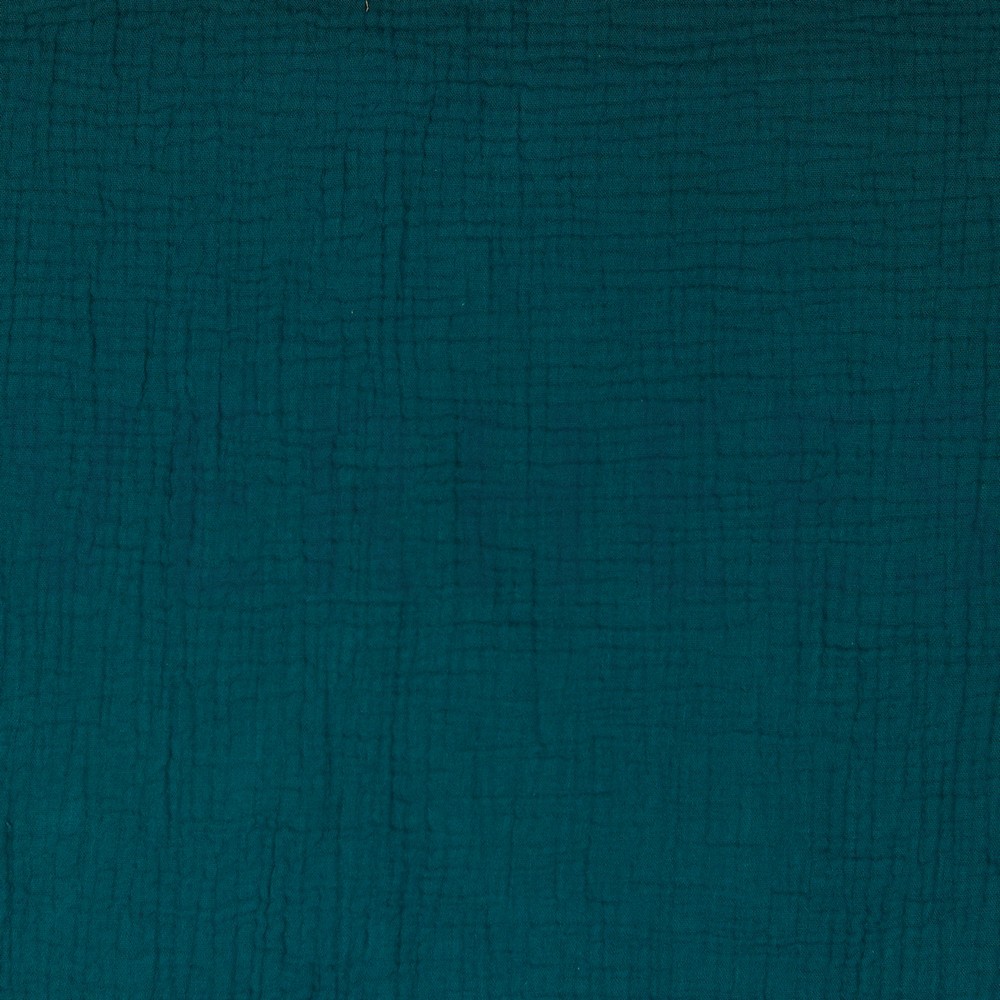 MUSSELIN GOTS DUNKELCYAN