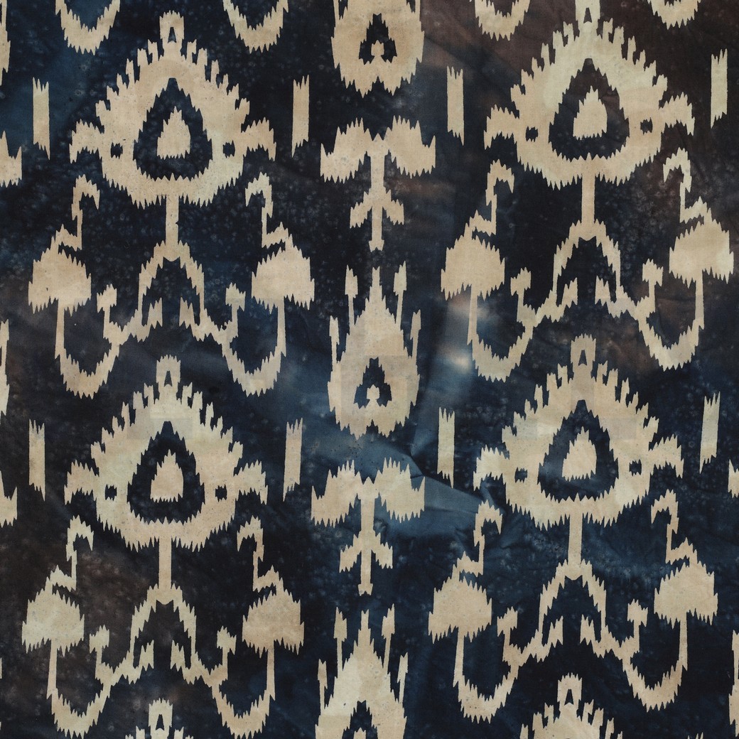 HANDGEMAAKTE BATIK KATOEN MARINEBLAUW