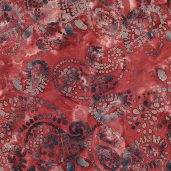 HANDCRAFTED BATIK COTTON DARK RED #7