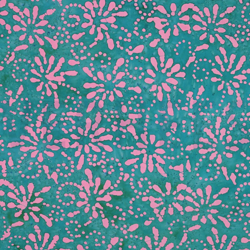 HANDGEMAAKTE BATIK KATOEN TURKOOIS