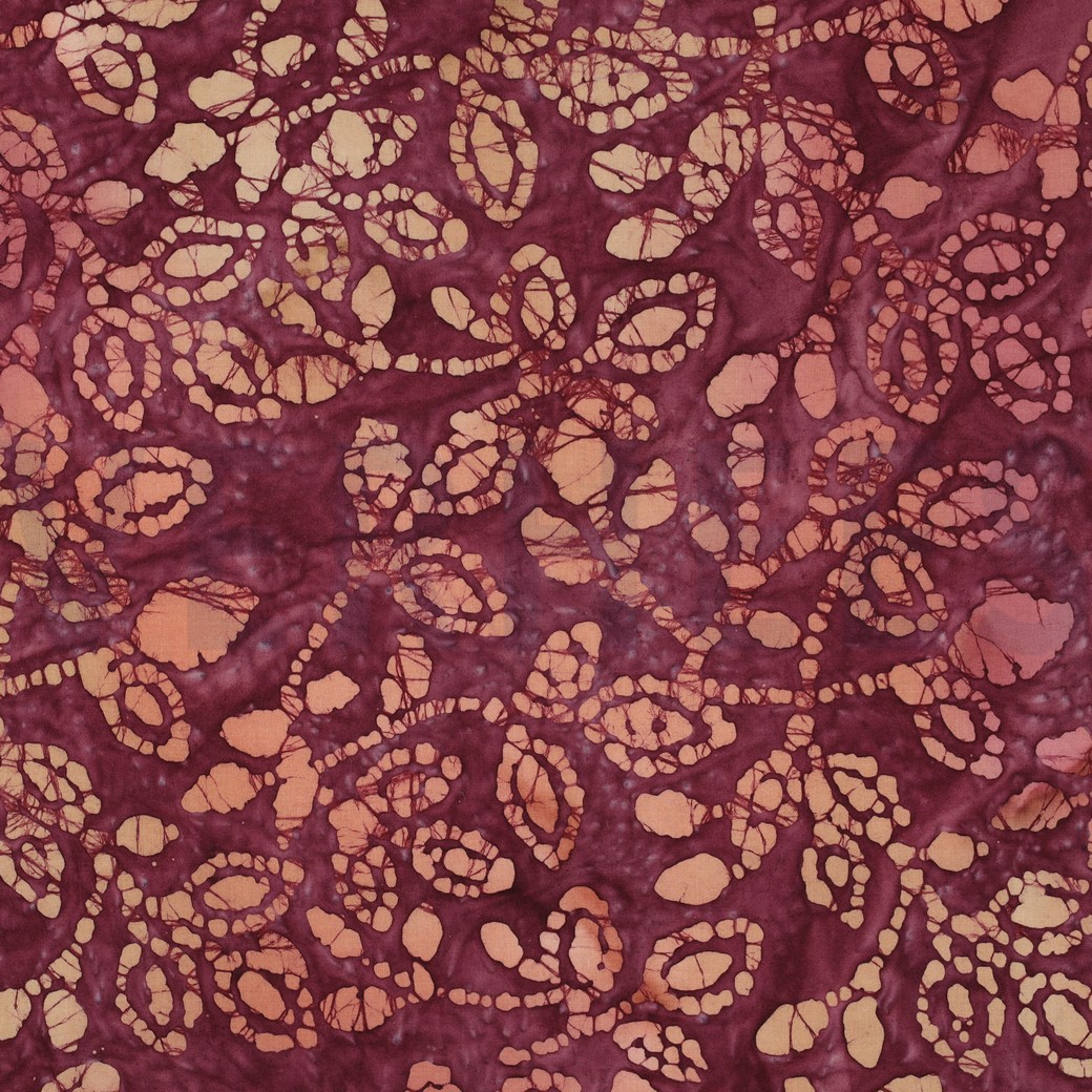 HANDGEMAAKTE BATIK KATOEN KERSENROOD