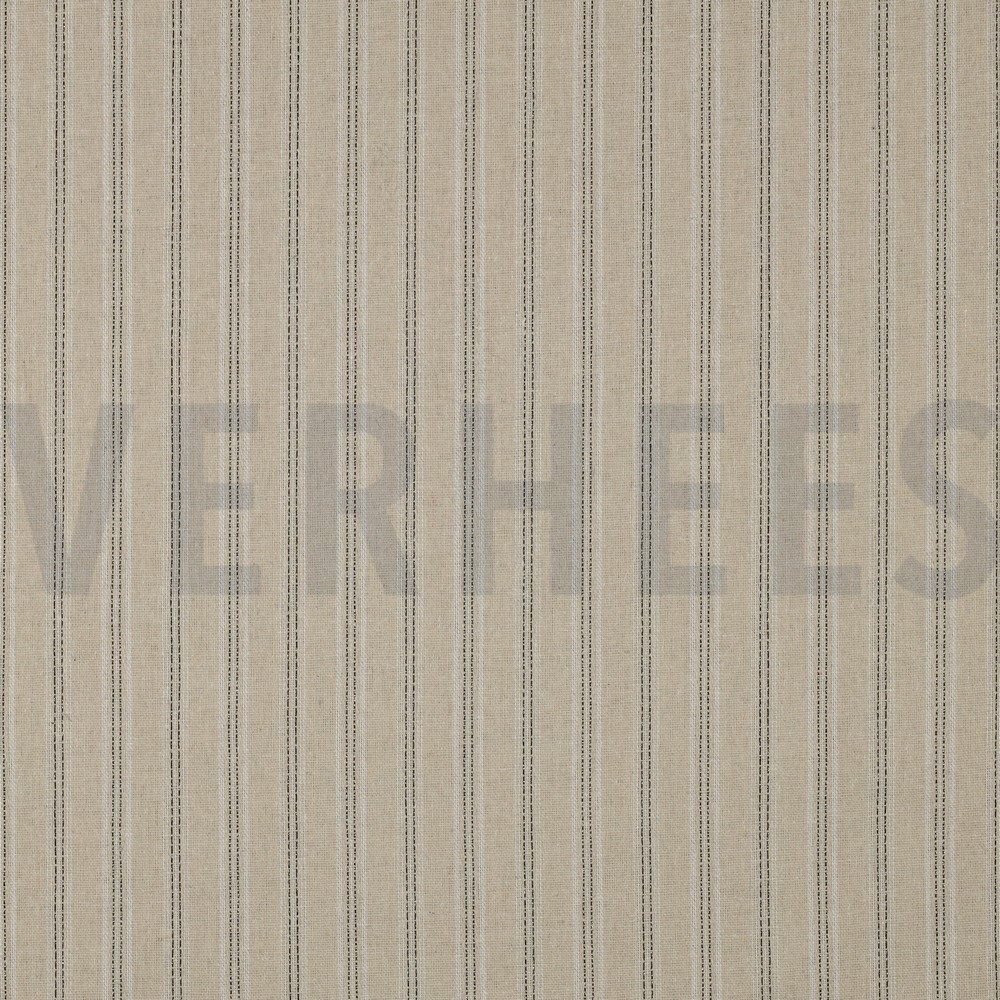 LINNEN VISCOSE LUREX STREPEN ECRU