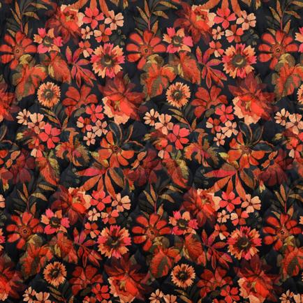 STEPPED VELVET DIGITAL FLOWERS FLAME ORANGE (hover)