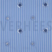 COTTON STRIPES SEQUINS FLOWERS BLUE (thumbnail)
