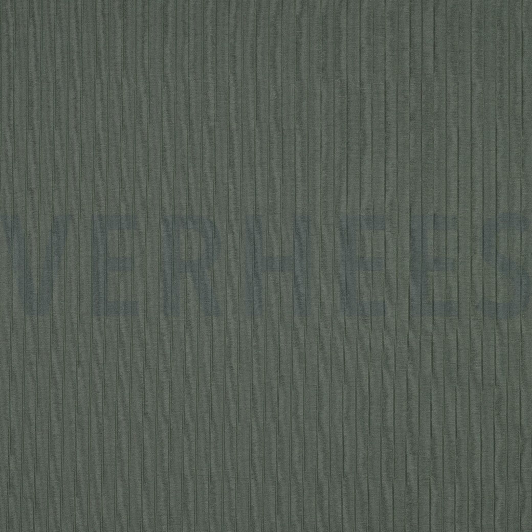 RIB JERSEY GROOT DONKERGROEN