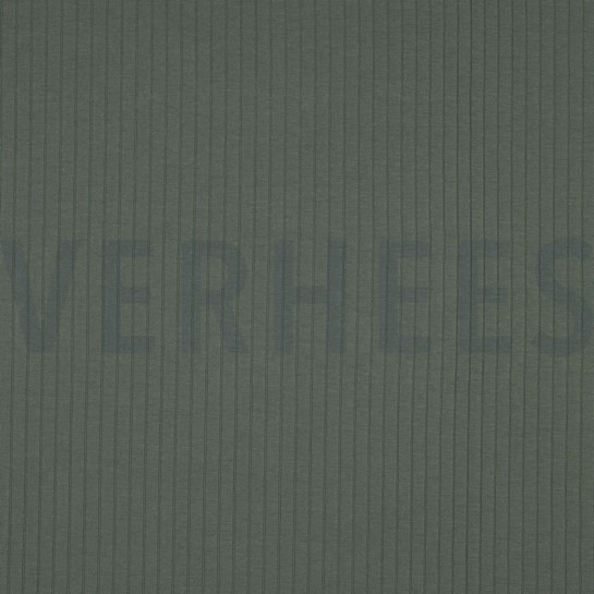 RIB JERSEY GROOT DONKERGROEN #7