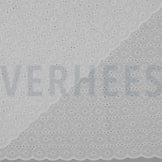 KATOEN EMBROIDERY TWEE-ZIJDIGE GOLFRAND WIT #7