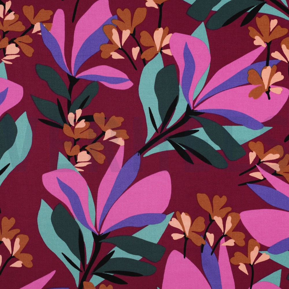VISCOSE ROSELLA STRETCH SPRING GARDEN NERIDA HANSEN MAUVE