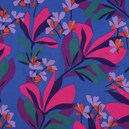 VISCOSE ROSELLA STRETCH SPRING GARDEN NERIDA HANSEN BLEU ROI (hover)