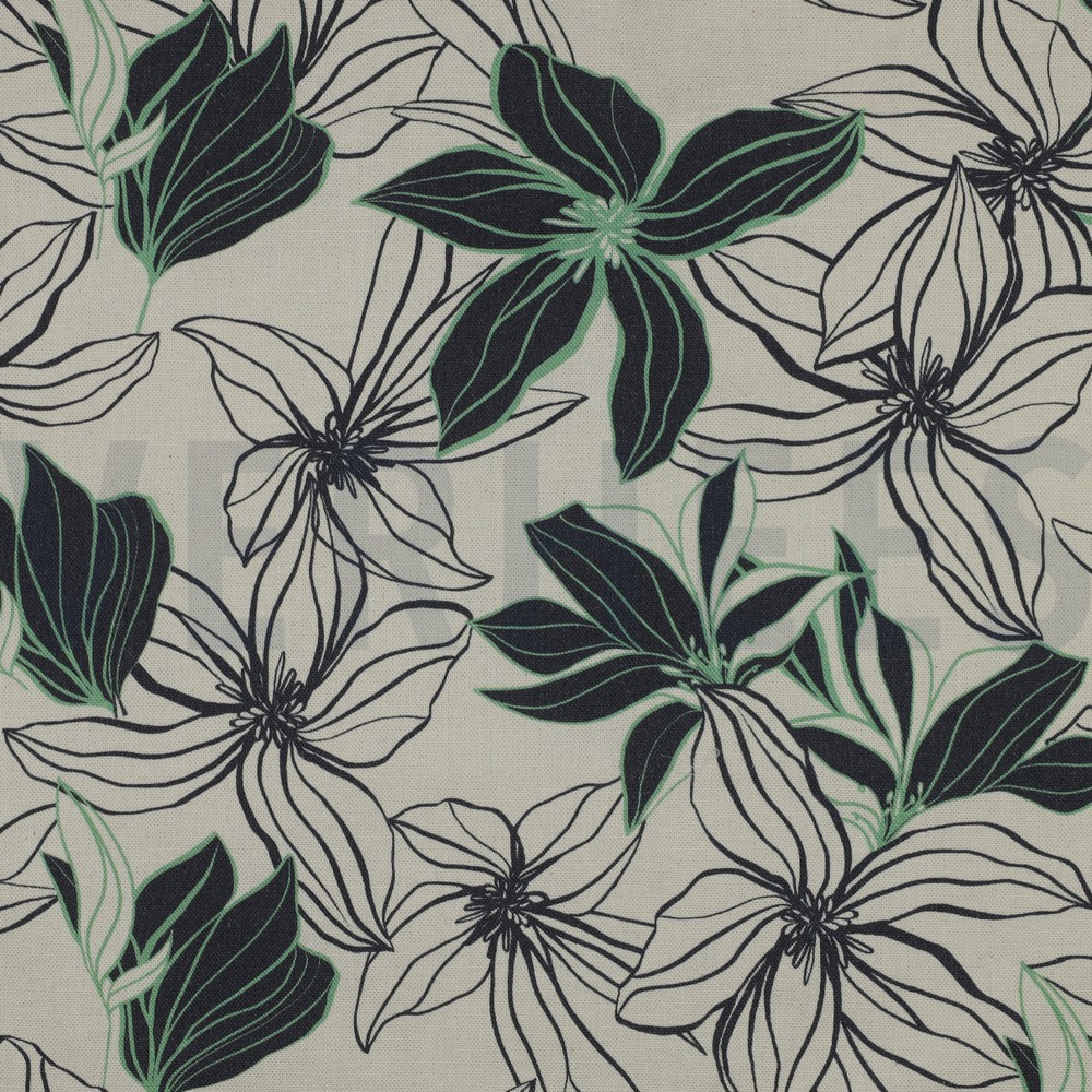 TOILE DÉCORATION FLEURS NATUREL