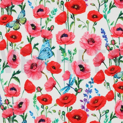 FRENCH TERRY DIGITAL FLEURS BLANC (hover)