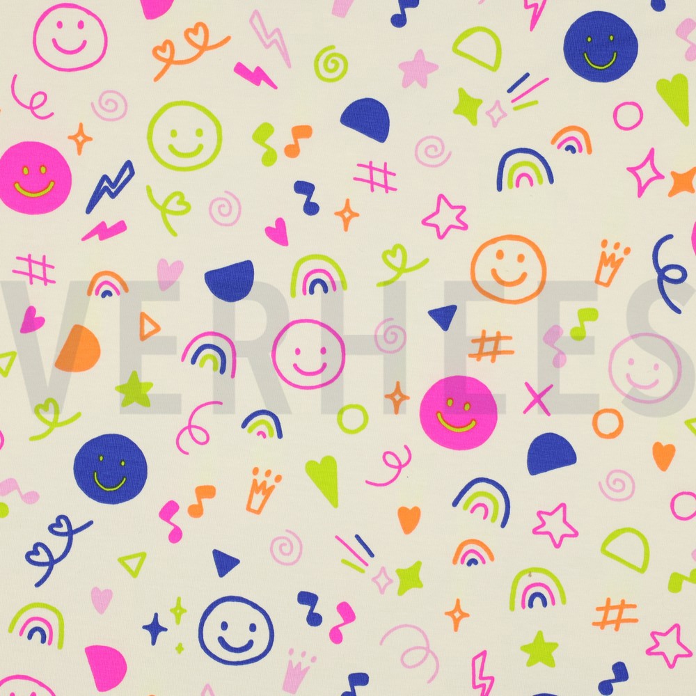 JERSEY NEON GRIBOUILLAGES BLANC CASSÉ