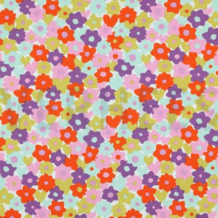 JERSEY BLUMEN ROT/LIMETTE (hover)