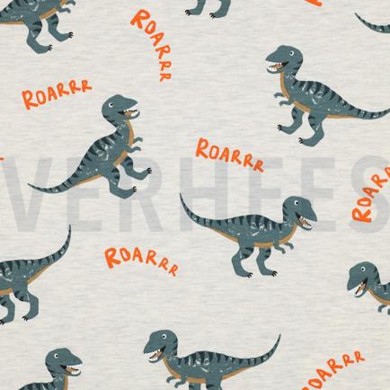 JERSEY MELANGE DINOSAURS ECRU MELANGE (hover)