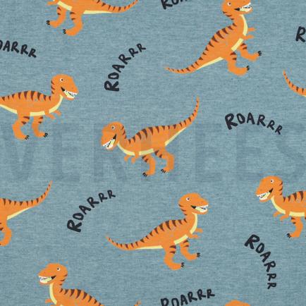 JERSEY MÉLANGE DINOSAURES BLEU FUMÉ MÉLANGÉ (hover)