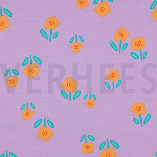 FRENCH TERRY BLOEMEN LAVENDEL #7