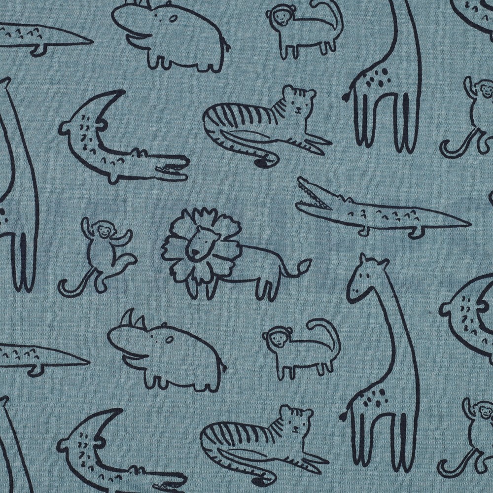 SWEAT MELANGE SAFARI ANIMALS SMOKE BLUE MELANGE