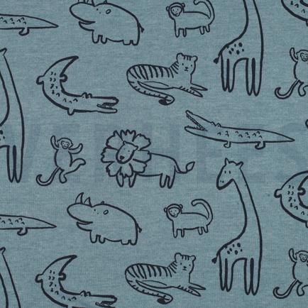 SWEAT MÉLANGE ANIMAUX SAFARI BLEU FUMÉ MÉLANGÉ (hover)