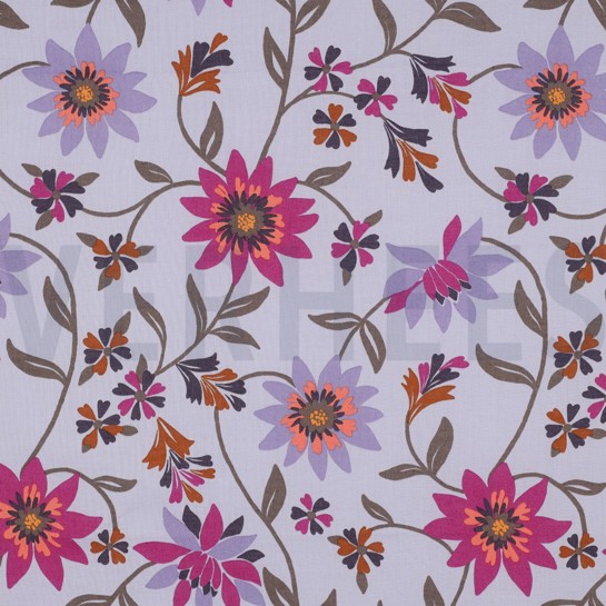 COTTON VOILE FLOWERS LAVENDER #7