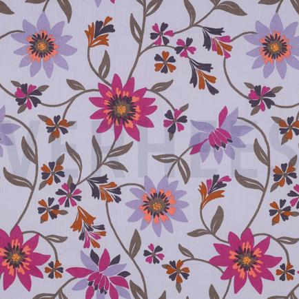 COTON VOILE FLEURS LAVANDE (hover)