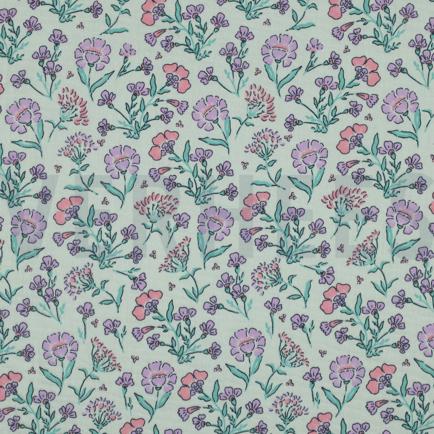 DOUBLE GAUZE BLOEMEN MINT (hover)