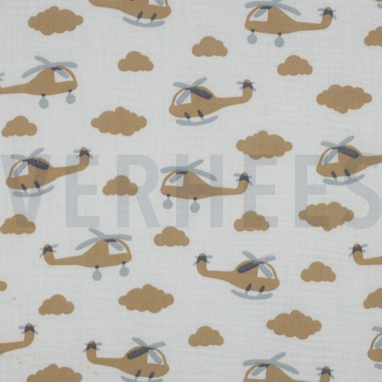 DOUBLE GAUZE HELICOPTERS OFF WHITE #7