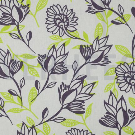 LIN VISCOSE FLEURS VERT (hover)