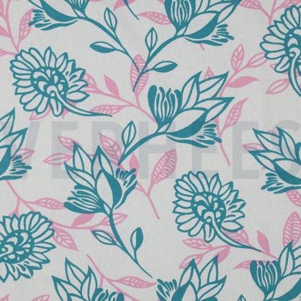 LEINEN VISKOSE BLUMEN ROSA (hover)