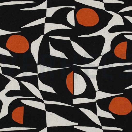 LINNEN VISCOSE ABSTRACT COGNAC #7