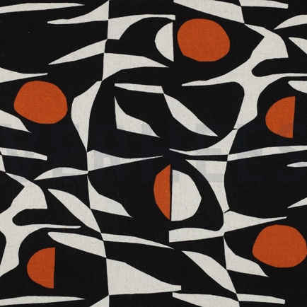 LINNEN VISCOSE ABSTRACT COGNAC (hover)