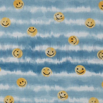 MUSSELIN DIGITAL SMILEYS JEANSBLAU (hover)