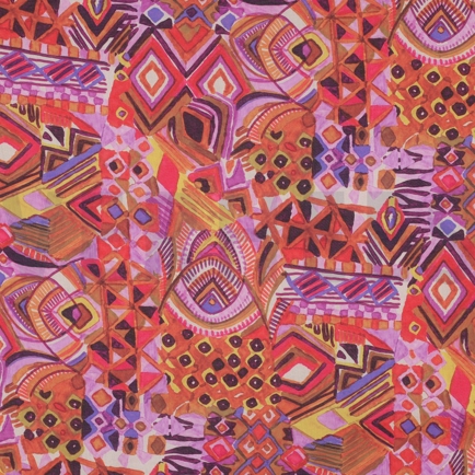 KATOEN VOILE DIGITAAL ABSTRACT OKER (hover)