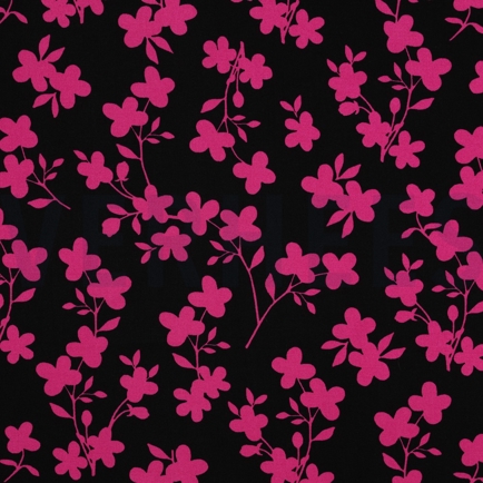 VISCOSE ROSELLA STRETCH FLOWERS BLACK (hover)