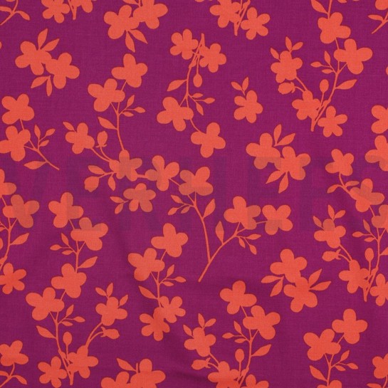 VISKOSE ROSELLA STRETCH BLUMEN FUCHSIA #7