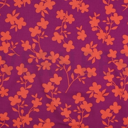 VISCOSE ROSELLA STRETCH FLOWERS FUCHSIA (hover)