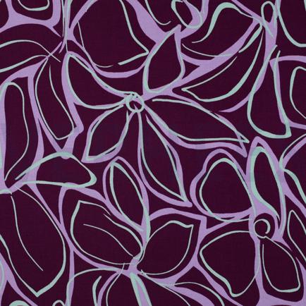 VISCOSE ROSELLA STRETCH ABSTRACT BLOEMEN PAARS (hover)
