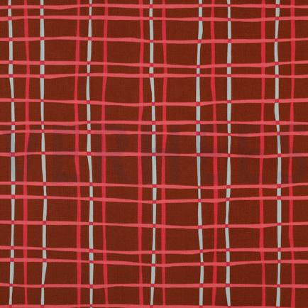 FINE POPLIN FLOWERS & CHECKS CARAMEL (hover)