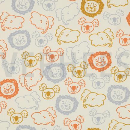 FINE POPLIN SAFARI ANIMALS ECRU (hover)