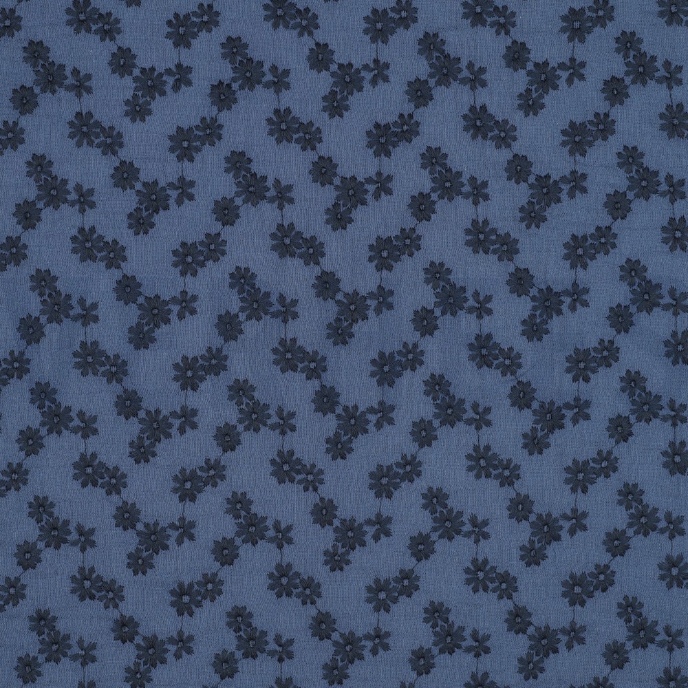 DOUBLE GAUZE EMBROIDERY FLOWERS JEANS