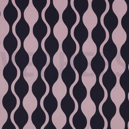 LENZING™ ECOVERO™ ABSTRACT DONKERBLAUW/MAUVE (hover)