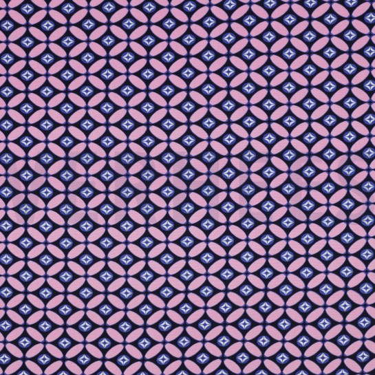 LENZING™ ECOVERO™ RÉTRO BLEU MARINE/ROSE CLAIR #7