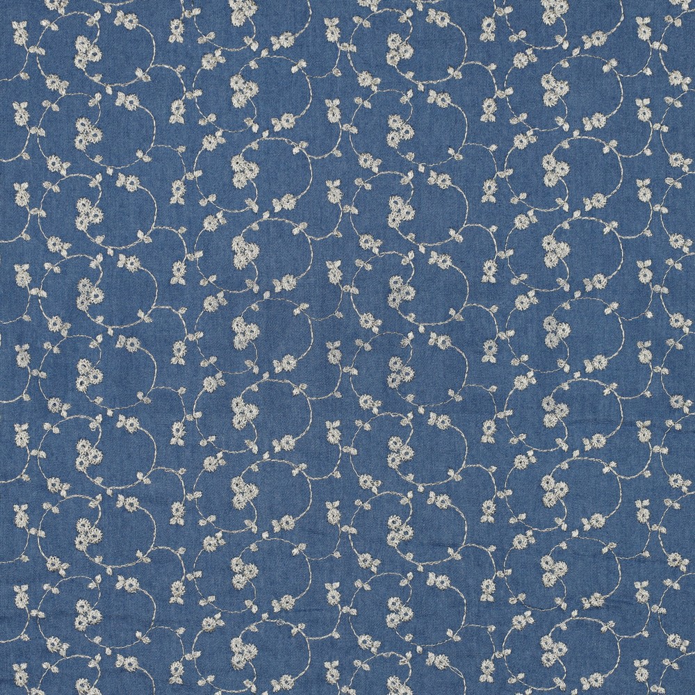 JEANS EMBROIDERY LUREX BLAUW
