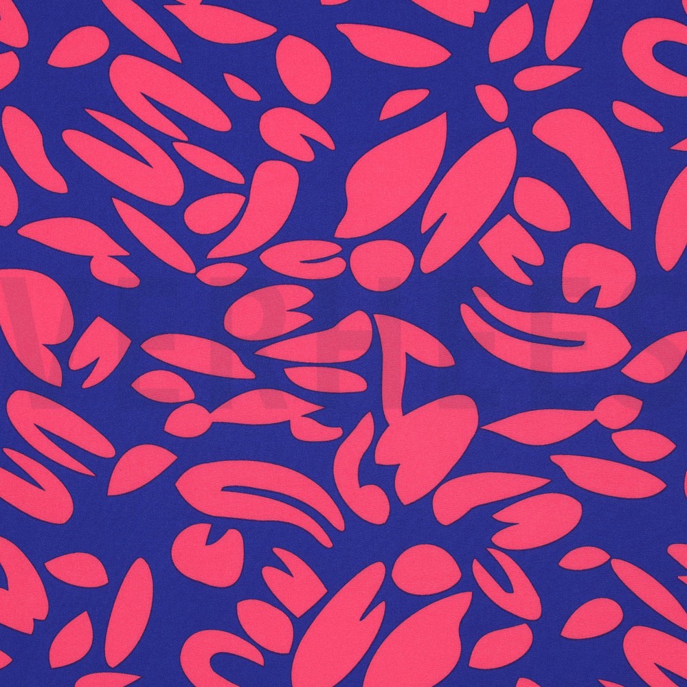 MAGNOLIA STRETCH ABSTRACT KOBALTBLAUW