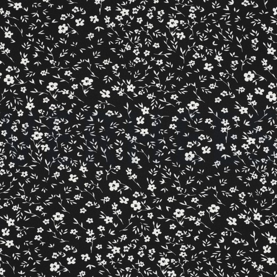 MAGNOLIA STRETCH BLOEMEN ZWART #7