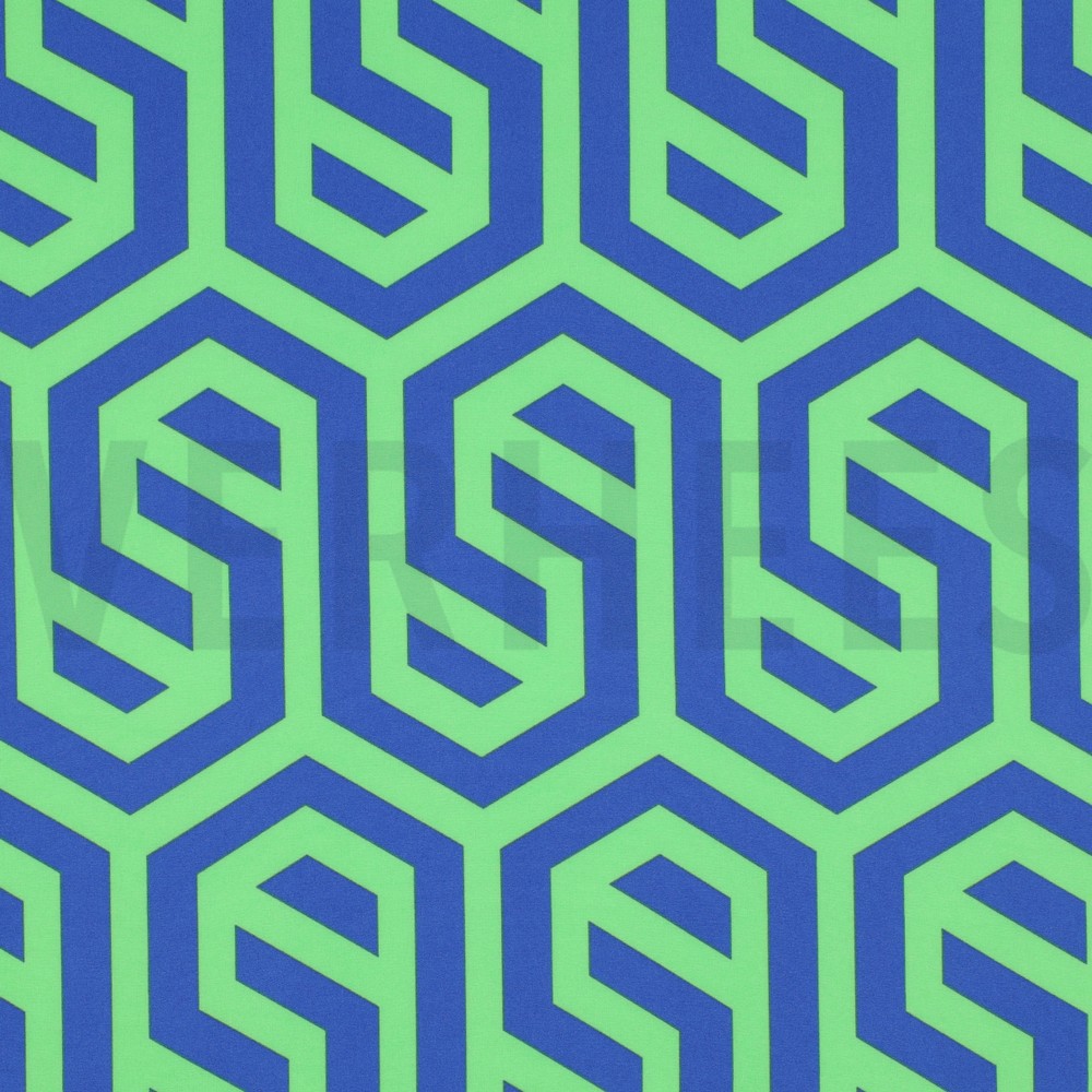 MAGNOLIA STRETCH GEOMETRISCH KOBALTBLAUW