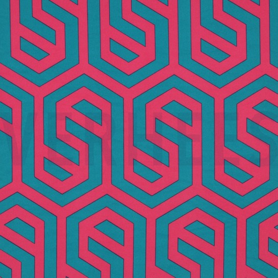 MAGNOLIA STRETCH GEOMETRISCH FUCHSIA #7